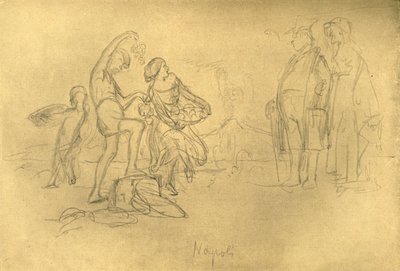 Fremde i Italia, midten av slutten av 1800-tallet, c1924. av Carl Spitzweg