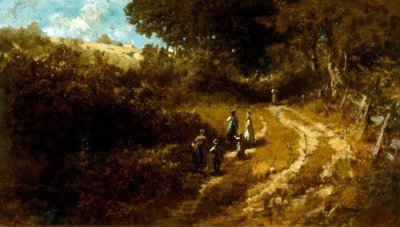 Går til kirken i nærheten av Dachau av Carl Spitzweg