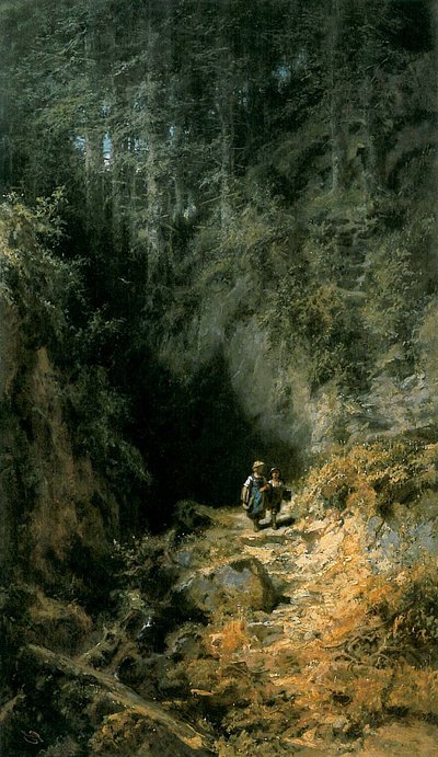 Skolebarn i skogen av Carl Spitzweg