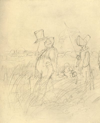Sonntagsspaziergang, midten av slutten av 1800-tallet, c1924. av Carl Spitzweg