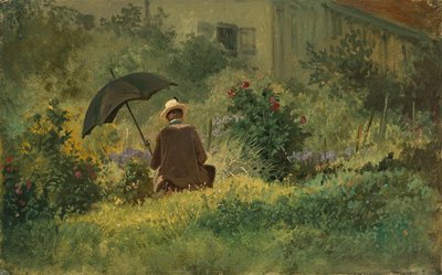 Maleren i hagen, ca. 1860 (olje på lerret) av Carl Spitzweg