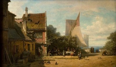 Vertshus ved innsjøen av Carl Spitzweg