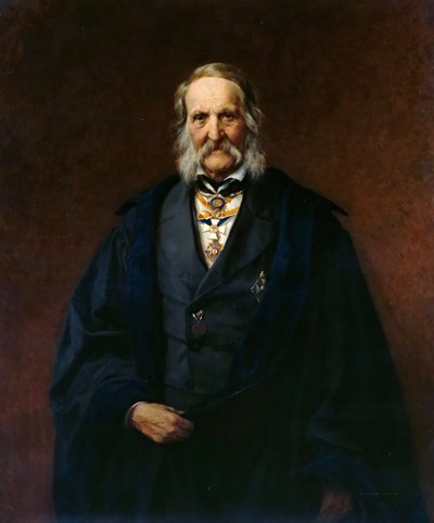 Portrett av fysikeren Franz Ernst Neumann 1798-1895, 1886. av Carl Steffeck