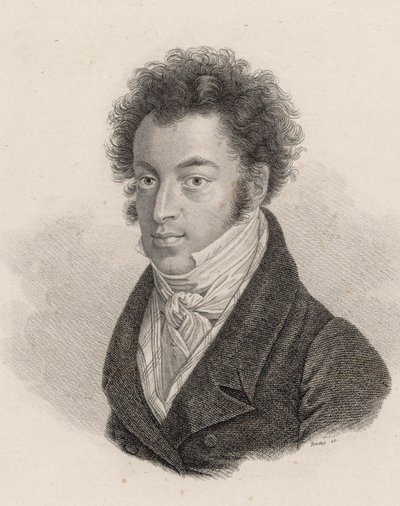 Portrett av pianist og komponist Ignaz Moscheles 1794-1 av Carl Traugott Riedel