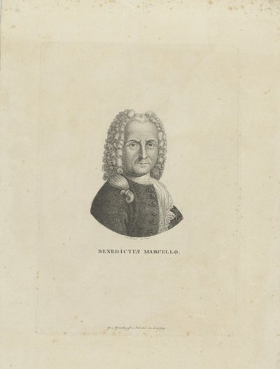 Portrett av komponisten Benedetto Marcello 1686-1739, ca. 1795. av Carl Traugott Riedel