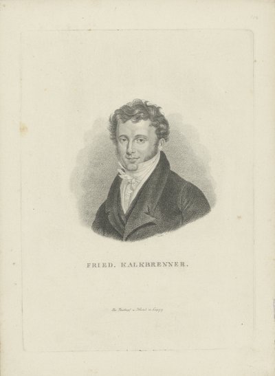 Portrett av komponisten Friedrich Kalkbrenner 1785-1849, ca 1821. av Carl Traugott Riedel