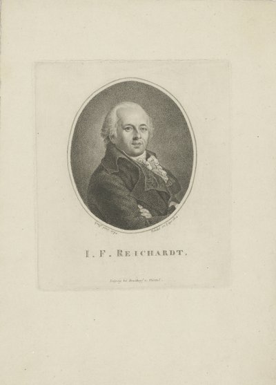 Portrett av komponisten Johann Friedrich Reichardt 1752-1814, 1814. av Carl Traugott Riedel