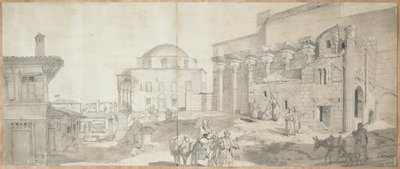 Hadrians bibliotek og den store moskeen i Athen av Carl Wilhelm Freiherr von Heideck