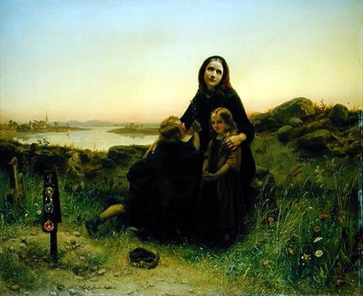 Den sørgende enken, 1852 av Carl Wilhelm Huebner