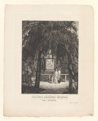 Monument til Salomon Gessner nær Zürich Salomon Gessners monument nær Zürich (tittel på objekt) av Carl Wilhelm Kolbe (I)