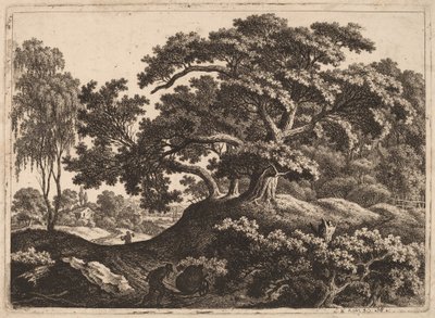 Landskap med mann som skyver en vogn av Carl Wilhelm Kolbe