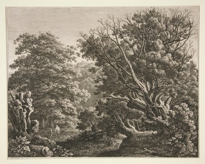 Landskap med knudrete tre av Carl Wilhelm Kolbe the elder