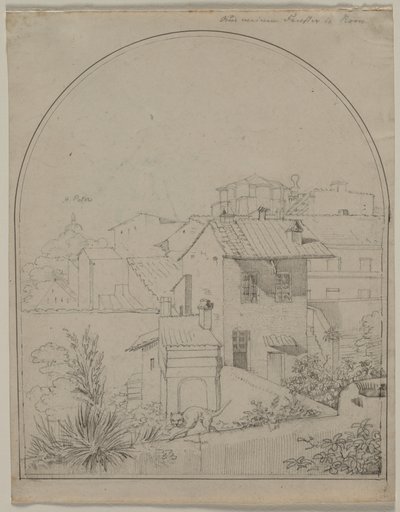 Utsikt fra mitt vindu i Roma, ca. 1817. av Carl Wilhelm Tischbein