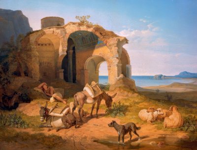 Landskap med ruinene av en bysantinsk kirke av Carl Wilhelm von Heideck