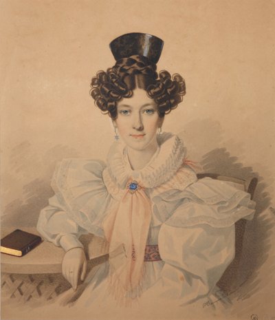 Portrett av Anna Platonovna Plautina 1808-1886, 1830-årene. av Carl von Hampeln