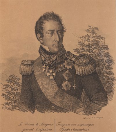 Portrett av grev Alexandre Andrault de Langeron 1763-1831, 1820. av Carl von Hampeln