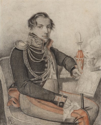 Portrett av grev Pyotr Petrovich Konovnitsyn 1803-1830, Airlie 1820-tallet. av Carl von Hampeln