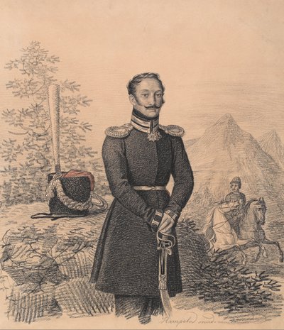 Portrett av Fjodor Alexandrovich Bekovich-Cherkassky 1791-1833, 1822. av Carl von Hampeln