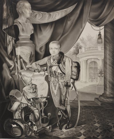 Portrett av kronprinsen Alexander Nikolayevich 1818-1881, 1827. av Carl von Hampeln