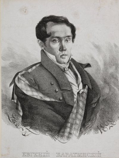Portrett av poeten Yevgeny Abramovich Baratynsky 1800-1844, 1828. av Carl von Hampeln