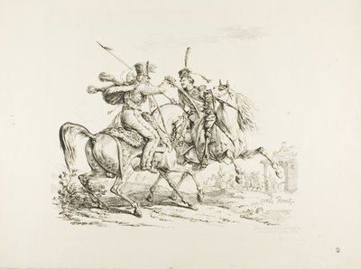 Hussard dreper en kosakk med en sabel av Carle Vernet