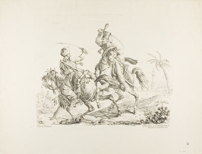 Hussard dreper en Mameluk med en sabel av Carle Vernet