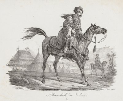 Stor suite med hester: Mounted Mamelucke, ca. 1818. av Carle Vernet