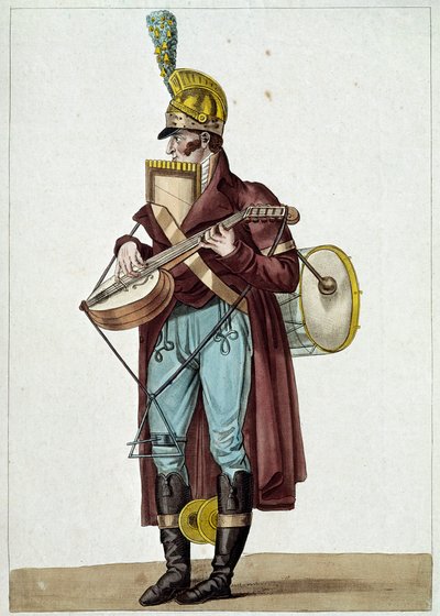 Monsieur Ut la si, orkester for borgerlige teatre (gatemusiker) (illustrasjon av Carle Vernet