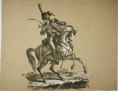 Royal Guard, Mounted Hussard and Horse, nr. 6 av Carle Vernet