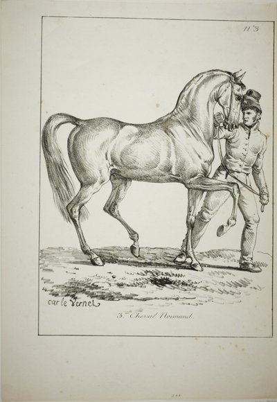 Royal Guard, Norman Cavalier, ikke i full kjole, og hest, nr. 3 av Carle Vernet