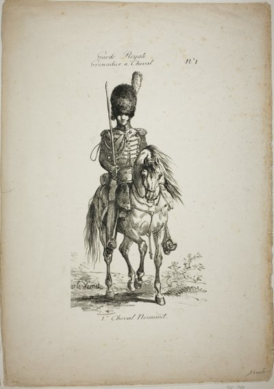 Royal Guard, Norman Mounted Grenadier and Horse, nr. 1 av Carle Vernet