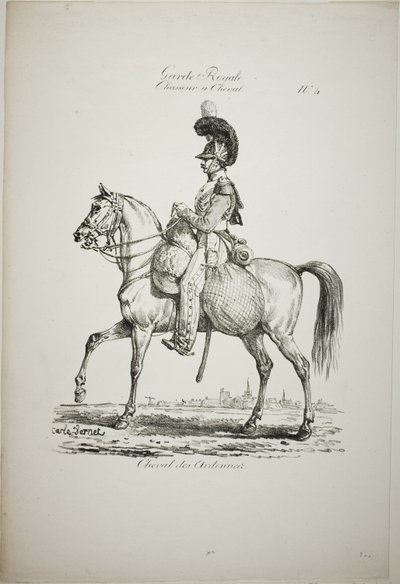 Royal Guard, Norman Mounted Light Infantryman and Horse, nr. 4 av Carle Vernet