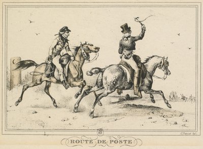 Scener av dagliglivet, veier og stier: Postrute av Carle Vernet