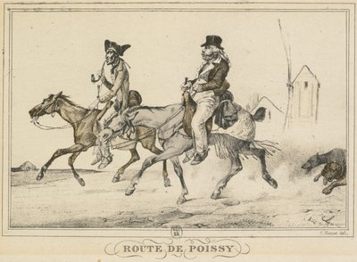 Scener av dagliglivet, veier og stier: Road to Poissy av Carle Vernet