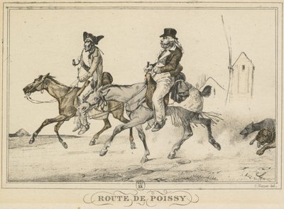 Scener av dagliglivet, veier og stier: Road to Poissy..., 1816. av Carle Vernet