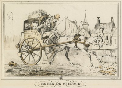 Scener av dagliglivet, veier og stier: Veien til Saint-Cloud av Carle Vernet