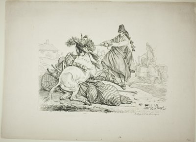 Spansk multedyr hever muldyret sitt av Carle Vernet