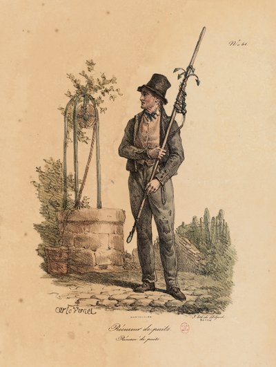 Brønnrenseren fra #39;Les Cris de Paris#39; av Carle Vernet
