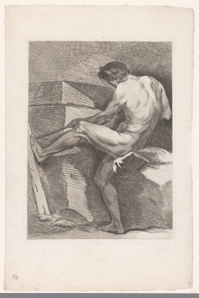 Akademisk studie av en naken mann som trekker i et tau Seks akademiske studier (serietittel) Six figures academiques (serietittel) av Carle van Loo