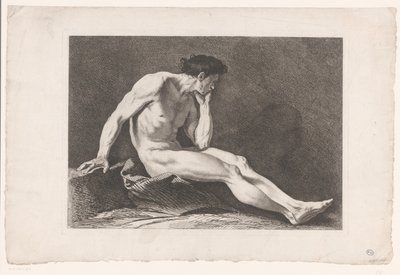 Akademisk studie av sittende naken mann Seks akademiske studier (serietittel) Six figures academiques (serietittel) av Carle van Loo