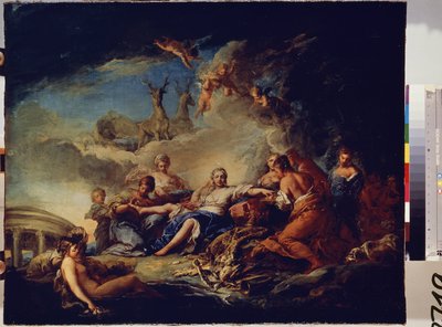 Diana hviler på jakten. Maleri av Carle Van Loo (1705-1765). Olje på lerret, 65 x 80,5 cm av Carle van Loo