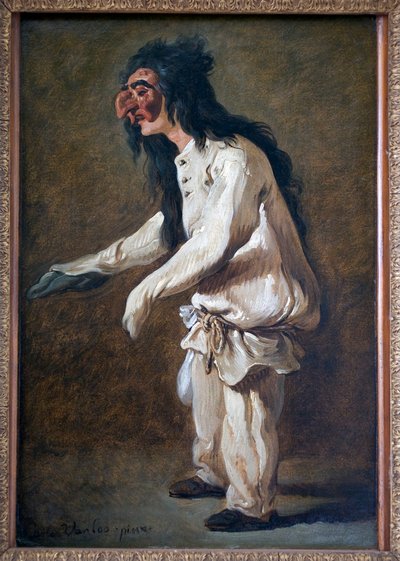 Polichinella (Pulcinella). Maleri av Carle Van Loo (1705-1765), Olje på lerret av Carle van Loo