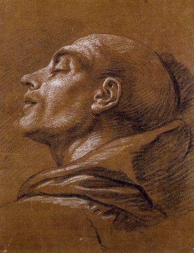 Studie, av Carle van Loo (1705-1765), sangvinsk tegning av Carle van Loo