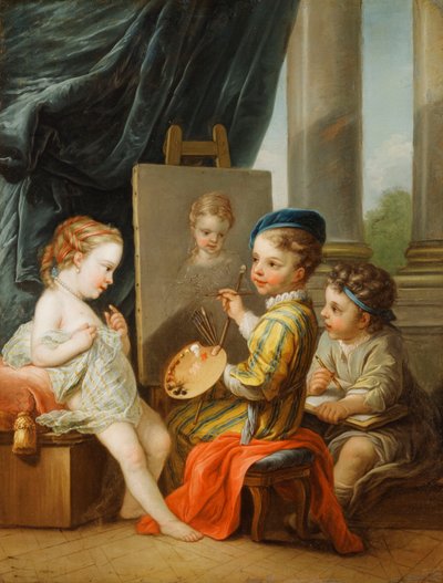 De fire kunster - maleri, av Carle van Loo