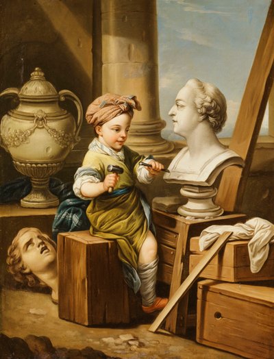 De fire kunstene - Skulptur, av Carle van Loo