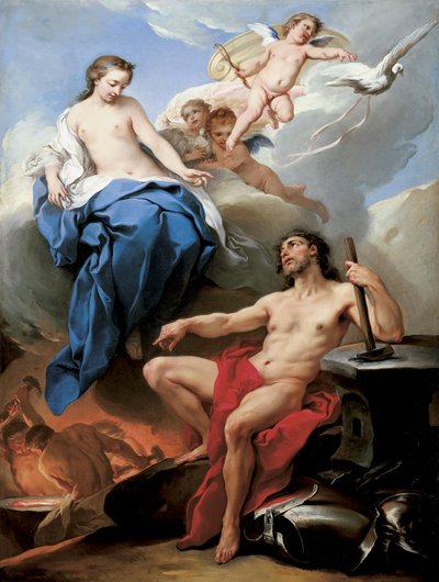 Venus ber Vulcan om å lage våpen til Aeneas (olje på lerret) av Carle van Loo