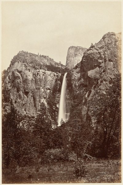 Bridal Veil Fall fra California Fotoalbum av Carleton E. Watkins
