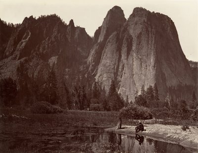 Cathedral Rocks, Yosemite, ca. 1872, trykt ca. 1876. av Carleton E. Watkins.