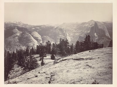 The Domes, fra Sentinel Domes, Yosemite, ca. 1865-1866. av Carleton E. Watkins
