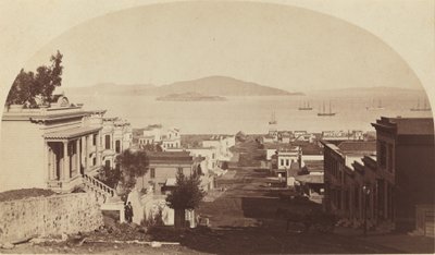 Alcatraz Island og San Francisco Bay, Looking North, 1880-tallet. av Carleton Emmons Watkins